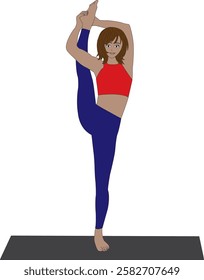 Trivikramasana Three Steps pose Standing Splits Yoga Vector