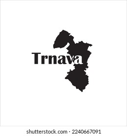 Trnava map and black lettering design on white background
