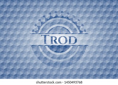 Trod blue polygonal emblem. Vector Illustration. Detailed.