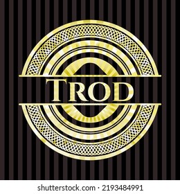Trod gold shiny emblem. Vector Illustration. Detailed. 