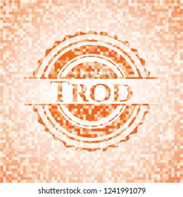 Trod orange mosaic emblem
