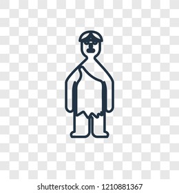 Troglodyte concept vector linear icon isolated on transparent background, Troglodyte concept transparency concept in outline style
