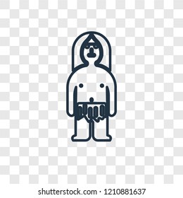 Troglodyte concept vector linear icon isolated on transparent background, Troglodyte concept transparency concept in outline style