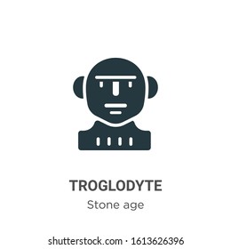 Troglodyte glyph icon vector on white background. Flat vector troglodyte icon symbol sign from modern stone age collection for mobile concept and web apps design.