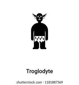 Troglodyte icon vector isolated on white background, logo concept of Troglodyte sign on transparent background, filled black symbol