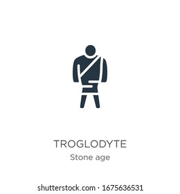 Troglodyte icon vector. Trendy flat troglodyte icon from stone age collection isolated on white background. Vector illustration can be used for web and mobile graphic design, logo, eps10
