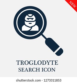 Troglodyte search icon. Editable Troglodyte search icon for web or mobile.