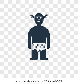 Troglodyte vector icon isolated on transparent background, Troglodyte transparency logo concept