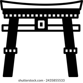 Troii gate glyph and line vector illustration