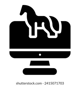 fondo del icono de glifo troyano blanco
