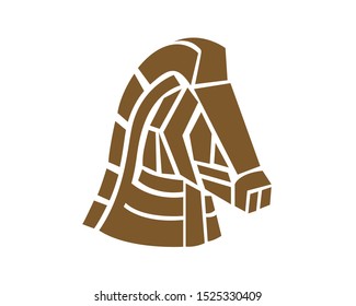 Trojan Head Horse Symbol Illustration