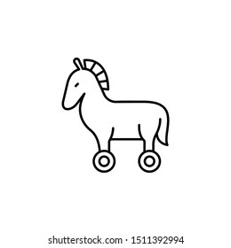 Trojan horse cyber robbery. Vector icon. On white background