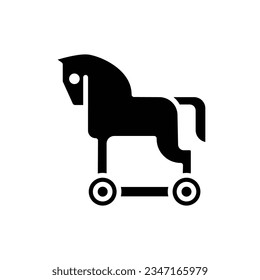 Ilustración vectorial de iconos rellenos de caballo de Troya