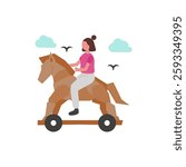 Trojan Horse flat vector character illustration