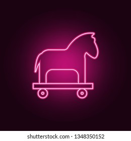 Trojan horse icon. Elements of cyber security in neon style icons. Simple icon for websites, web design, mobile app, info graphics