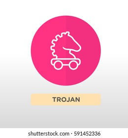Trojan horse icon with label