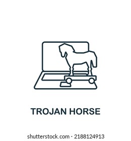 Trojan Horse icon. Monochrome simple Cybercrime icon for templates, web design and infographics