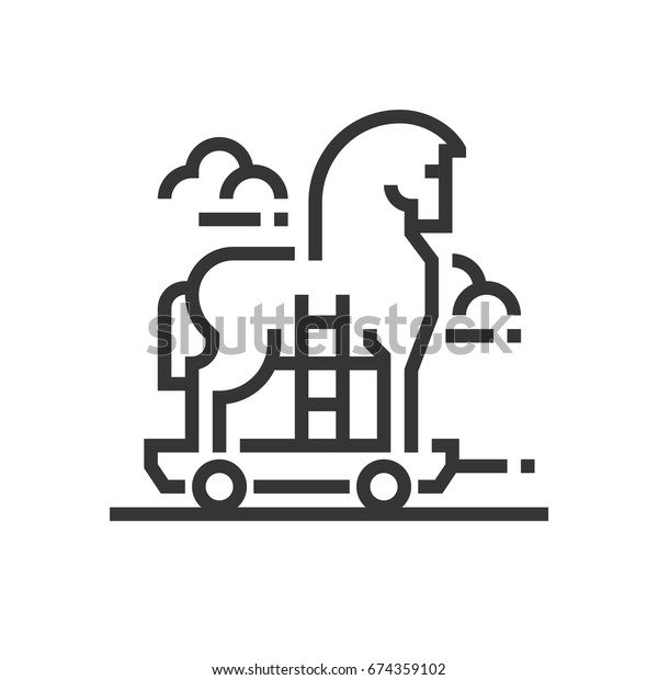 Trojan horse icon,\
part of the square icons, car service icon set. The illustration is\
a vector, editable stroke, thirty-two by thirty-two matrix grid,\
pixel perfect file.\
