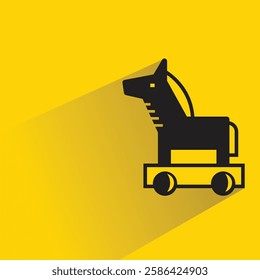 Trojan horse icon with shadow on yellow background