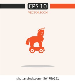 Trojan horse icon vector. logo design.graphic image.simple icon for