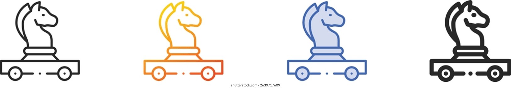 trojan horse icon.Thin Linear, Gradient, Blue Stroke and bold Style Design Isolated On White Background