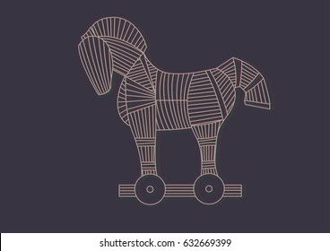 Trojan Horse For Illustration. Stock Vector