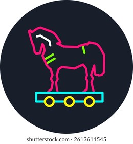 Trojan Horse Line Multi Colour Circle