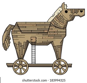 Trojan horse on a white background vector illustration 