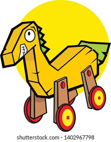 trojan horse to show cyber security concept of malware, malicious software