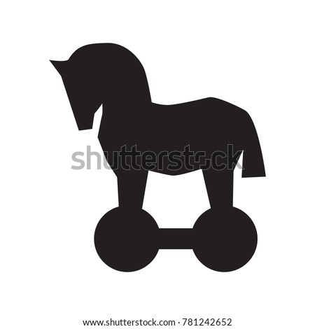 Trojan horse vector icon. Security vector illustration. Computer virus symbol