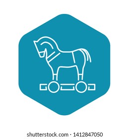 Trojan horse virus icon. Outline trojan horse virus vector icon for web design isolated on white background