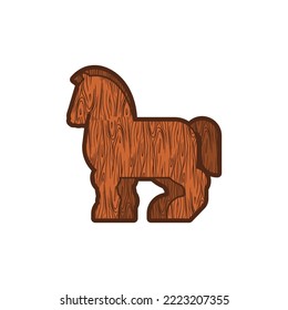 Trojan horse wooden isolated. Vector illustration