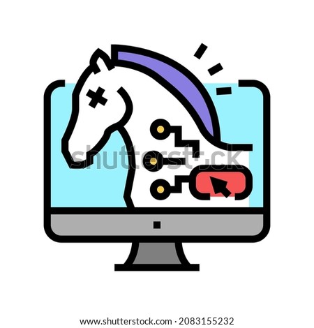 trojan horses color icon vector. trojan horses sign. isolated symbol illustration
