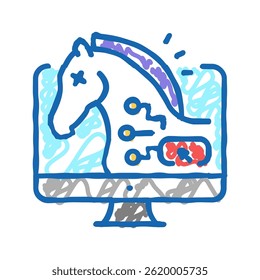 trojan horses doodle icon sketch vector. trojan horses sign. isolated symbol illustration