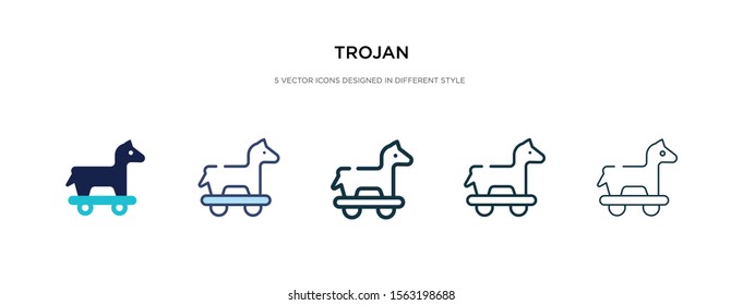 trojan icon in different style vector illustration. two colored and black trojan vector icons designed in filled, outline, line and stroke style can be used for web, mobile, ui