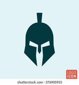 Trojan Icon. Gladiator Helmet Icon Isolated Minimal Design. Vector Illustration.