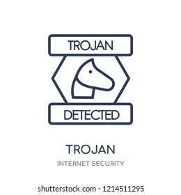 Trojan icon. Trojan linear symbol design from Internet security collection. Simple outline element vector illustration on white background.