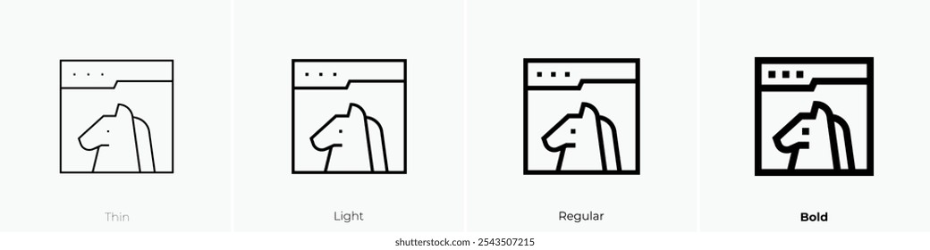 trojan icon. Thin, Light Regular And Bold style design isolated on white background
