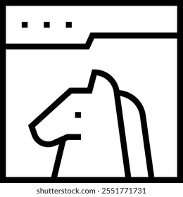 trojan icon. Thin linear style design isolated on white background