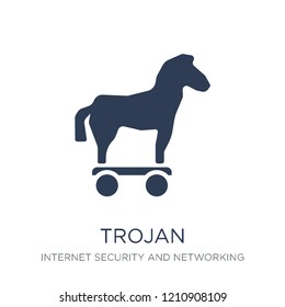 Trojan icon. Trendy flat vector Trojan icon on white background from Internet Security and Networking collection, vector illustration can be use for web and mobile, eps10