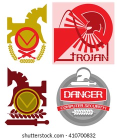 Trojan icon.
Variations on the theme of computer security development ,of pictorial expression.