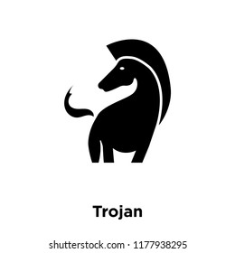 Trojan Icon Vector Isolated On White Background, Logo Concept Of Trojan Sign On Transparent Background, Filled Black Symbol