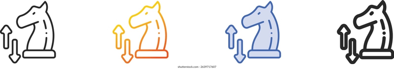 trojan icon.Thin Linear, Gradient, Blue Stroke and bold Style Design Isolated On White Background