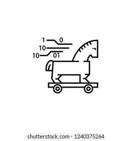 trojan, infection, hacker icon. Element of crypto currency icon for mobile concept and web apps. Outline trojan, infection, hacker icon can be used for web and mobile