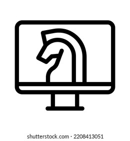 trojan line icon illustration vector graphic