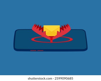 Trojan, Smartphone trap letter, scam concept