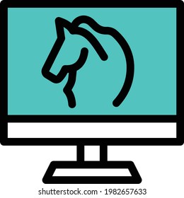 trojan vector color line icon