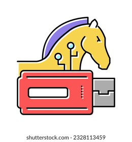 vector de icono de color del virus troyano. signo de virus troyano. ilustración de símbolo aislado
