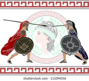 Trojan War. Stencil. Second Variant. Vector Illustration