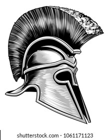 A Trojan Warrior, Spartan Ancient Greek Or Roman Gladiator Helmet